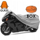 eXtreme® Oxford 300D rozmiar S (dugo 203 cm) GLASS - BOX - pokrowiec PREMIUM na skuter z miejscem na przedni szyb i kufer