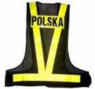 Biketec Safe Vest rozmiar L POLSKA - kamizelka odblaskowa na motocykl z napisem Polska