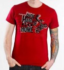 Koszulka T-shirt Ścigacz.pl Ride Hard Or Go Home - czerwona męska rozmiary XS-XXL (wysyłka GRATIS)