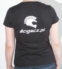 Koszulka T-shirt cigacz.pl klasyk z duym logo na plecach DAMSKA czarna (rozmiary S-XL)