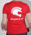 Koszulka T-shirt Ścigacz.pl klasyk z dużym logo na plecach DAMSKA czerwona rozmiary XS-XL