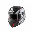 SHARK RACE-R PRO SAUER -czarny/atracytowy (szary) kask integralny z dodatkami czerwonego